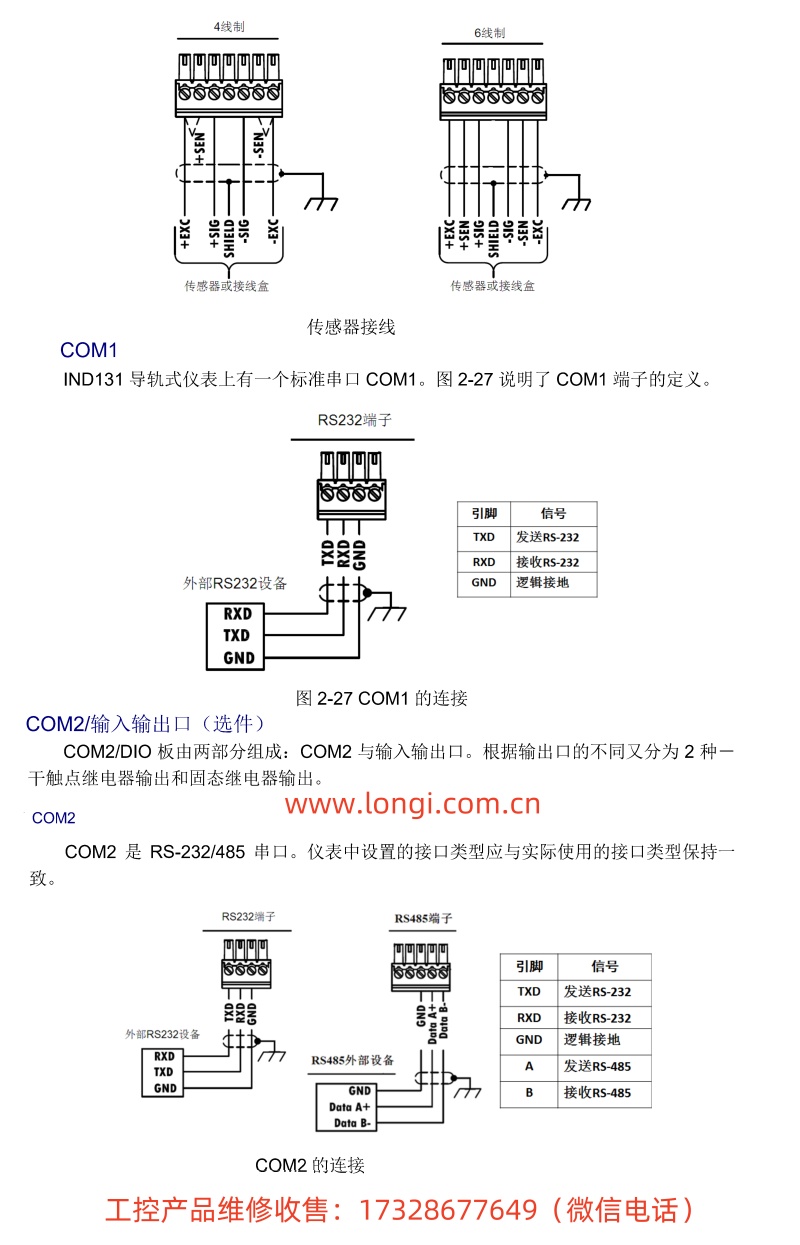托利多稱重控製器IND131_IND331串（chuàn）口和（hé）傳感器配線.jpg